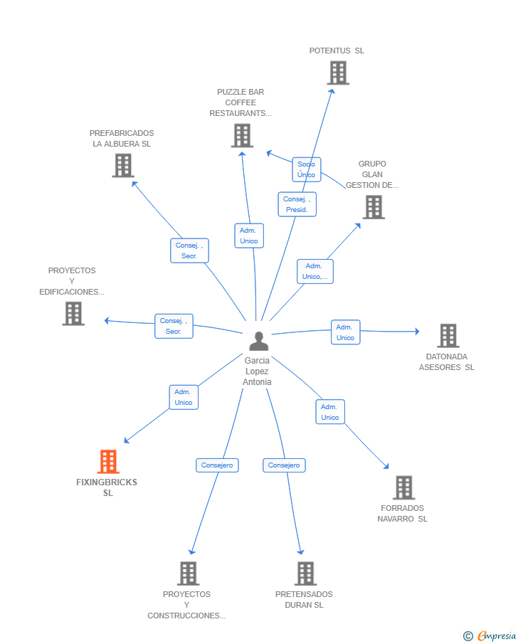 Vinculaciones societarias de FIXINGBRICKS SL