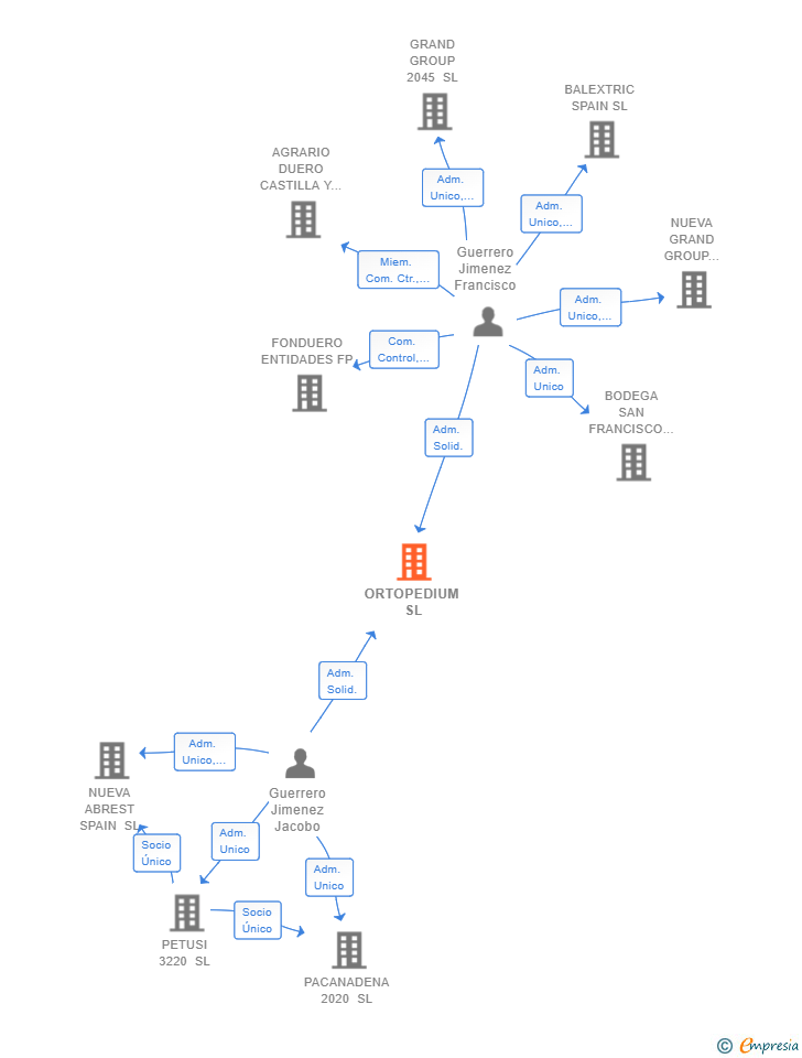 Vinculaciones societarias de ORTOPEDIUM SL