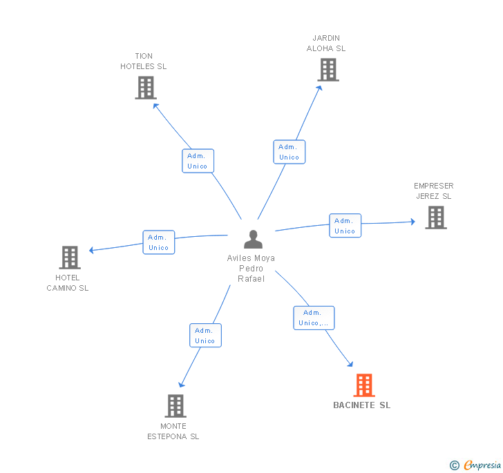 Vinculaciones societarias de BACINETE SL