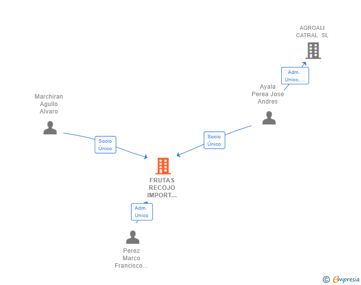Vinculaciones societarias de FRUTAS RECOJO IMPORT EXPORT SL