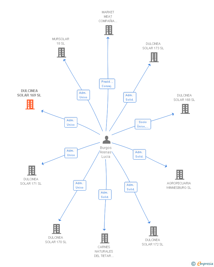 Vinculaciones societarias de DULCINEA SOLAR 169 SL
