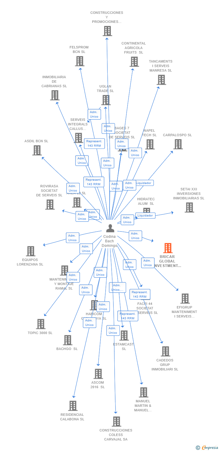 Vinculaciones societarias de BRICAR GLOBAL INVESTMENT SL