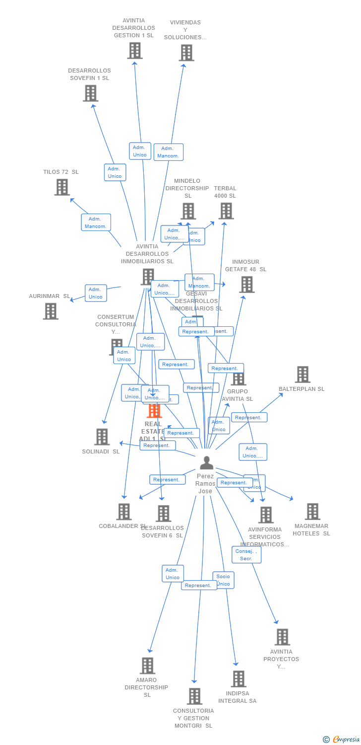 Vinculaciones societarias de REAL ESTATE ADI 1 SL