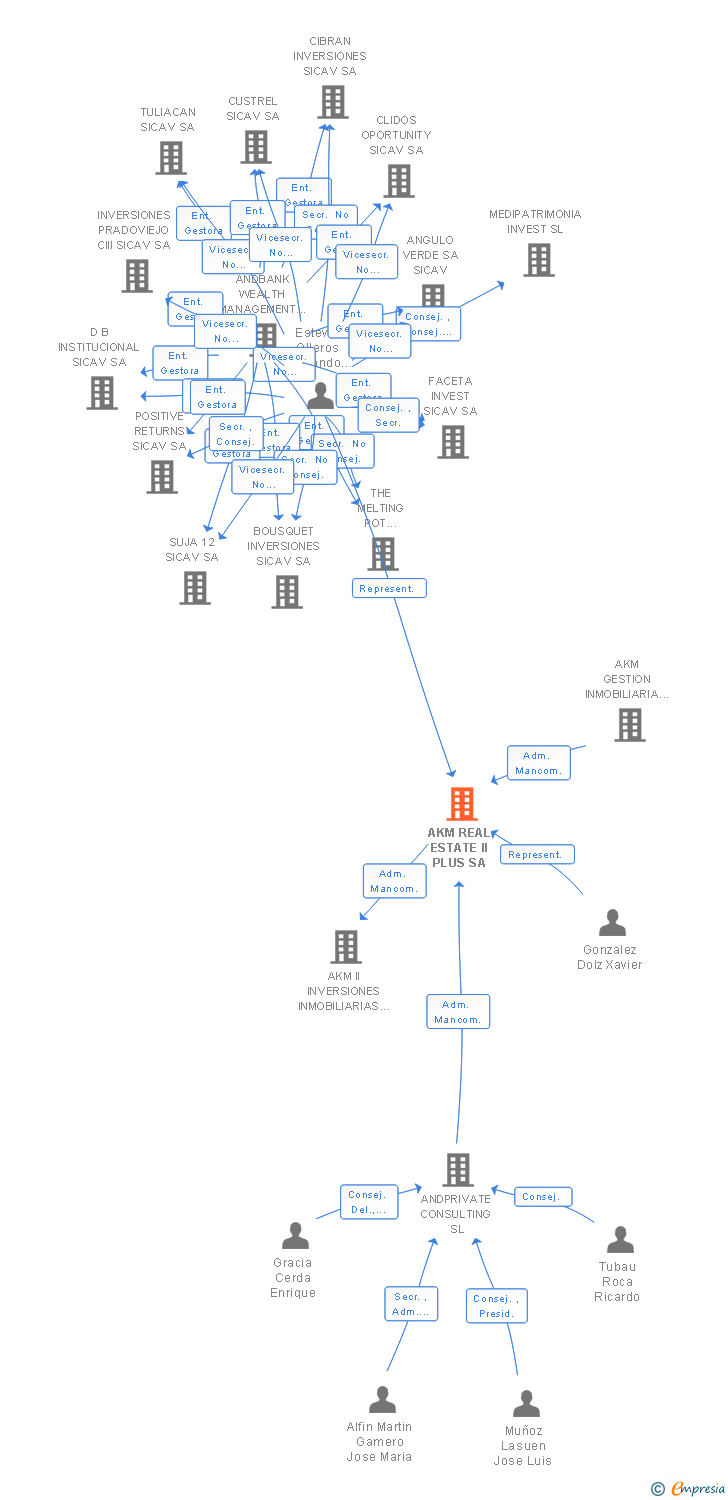 Vinculaciones societarias de AKM REAL ESTATE II PLUS SICC SA