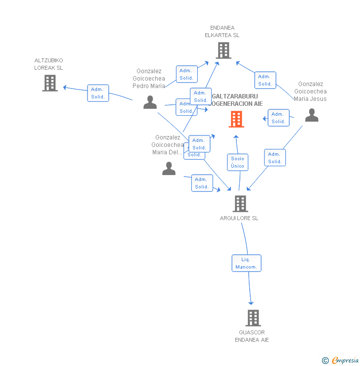 Vinculaciones societarias de GALTZARABURU COGENERACION AIE