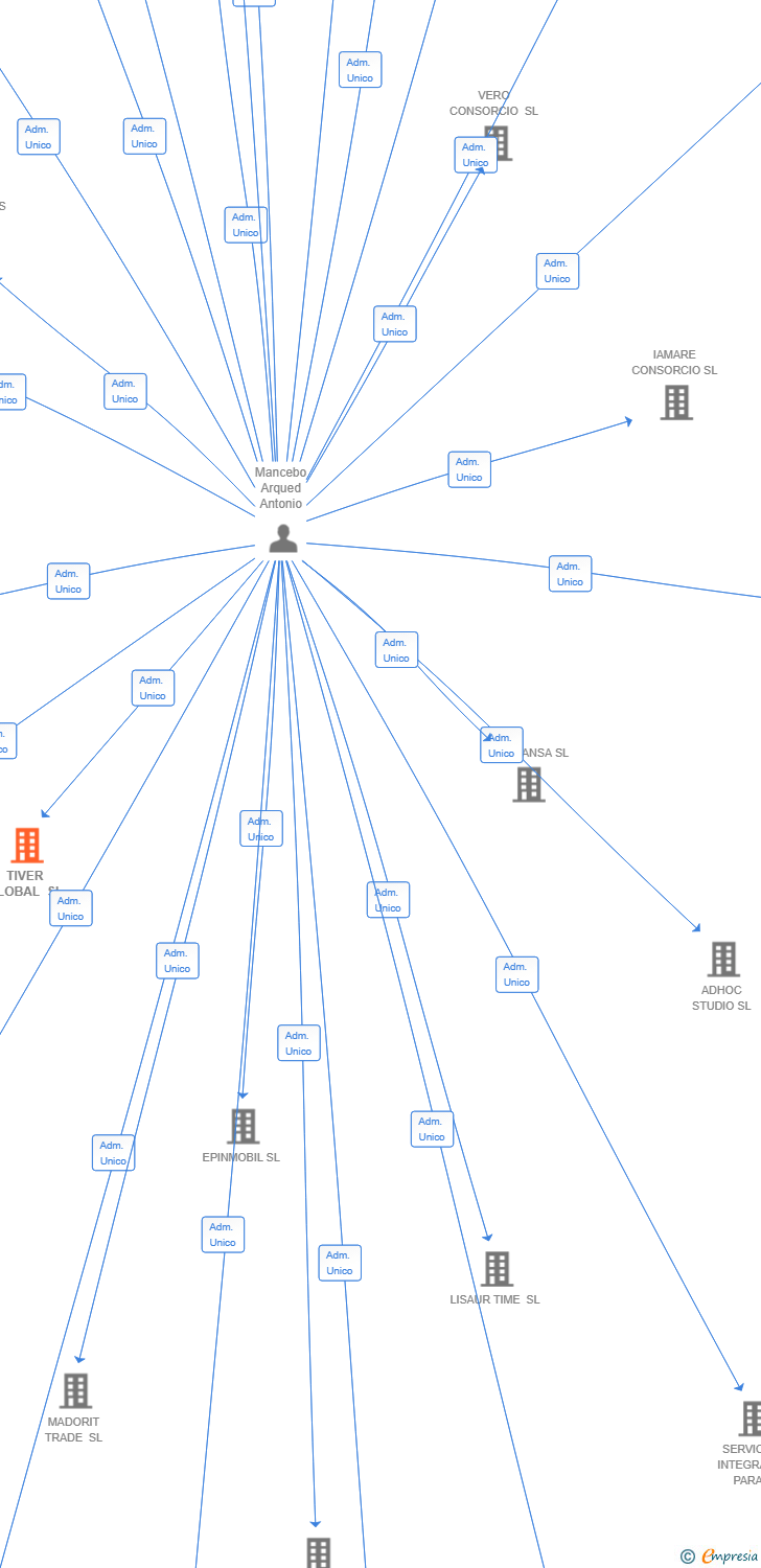 Vinculaciones societarias de TIVER GLOBAL SL