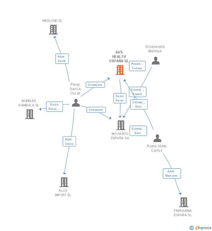 Vinculaciones societarias de AVS HEALTH ESPAÑA SL