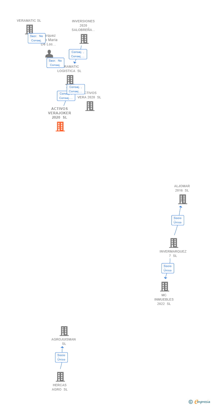 Vinculaciones societarias de ACTIVOS VERAJOKER 2020 SL