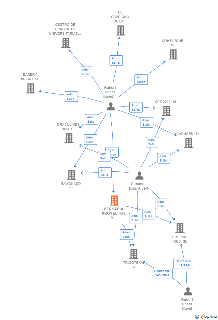Vinculaciones societarias de PERSAPIA PROYECTOS Y FORMACION SL