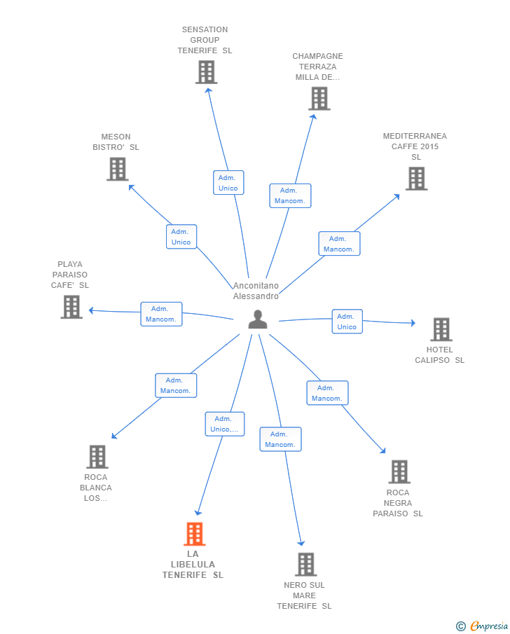 Vinculaciones societarias de LA LIBELULA TENERIFE SL