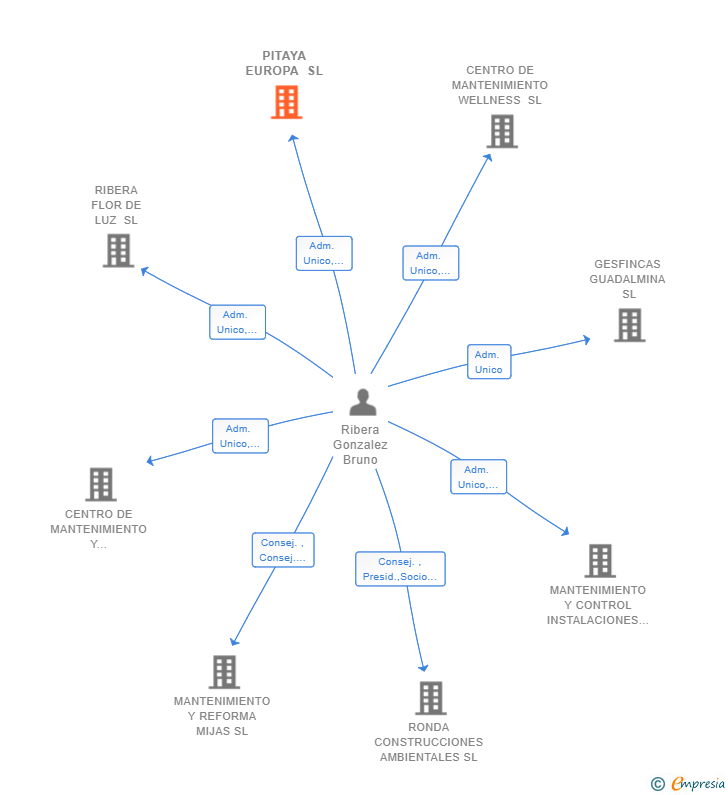 Vinculaciones societarias de PITAYA EUROPA SL