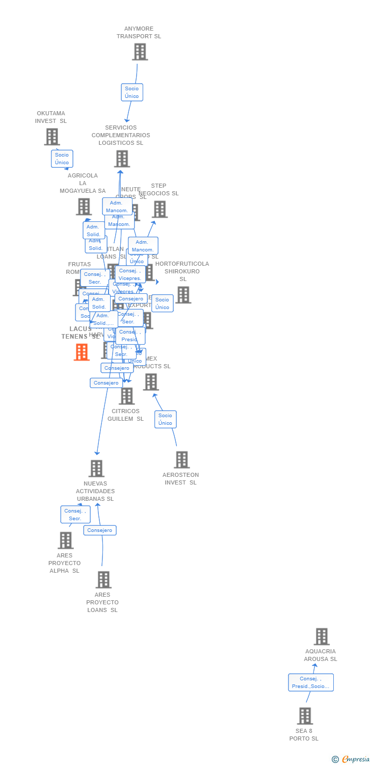 Vinculaciones societarias de LACUS TENENS SL