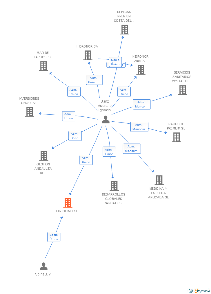 Vinculaciones societarias de DRISCALI SL