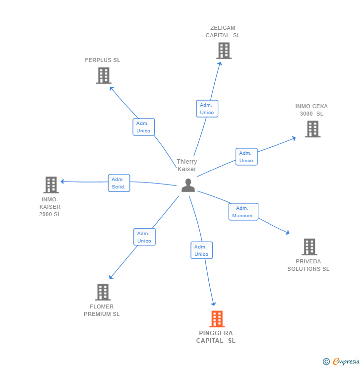 Vinculaciones societarias de PINGGERA CAPITAL SL