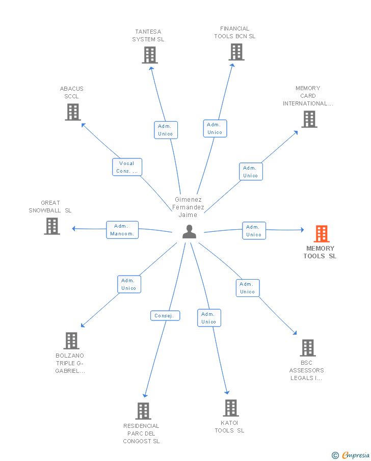 Vinculaciones societarias de MEMORY TOOLS SL