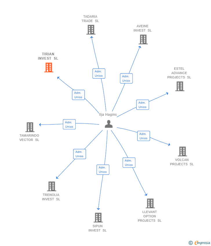 Vinculaciones societarias de TIRIAN INVEST SL