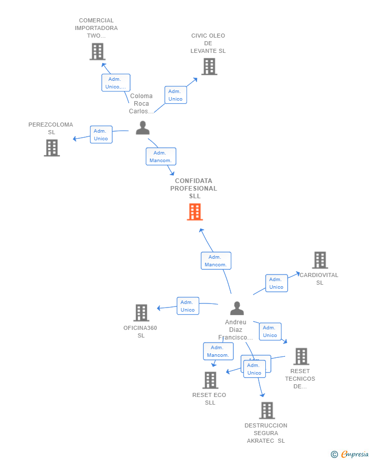 Vinculaciones societarias de CONFIDATA PROFESIONAL SLL