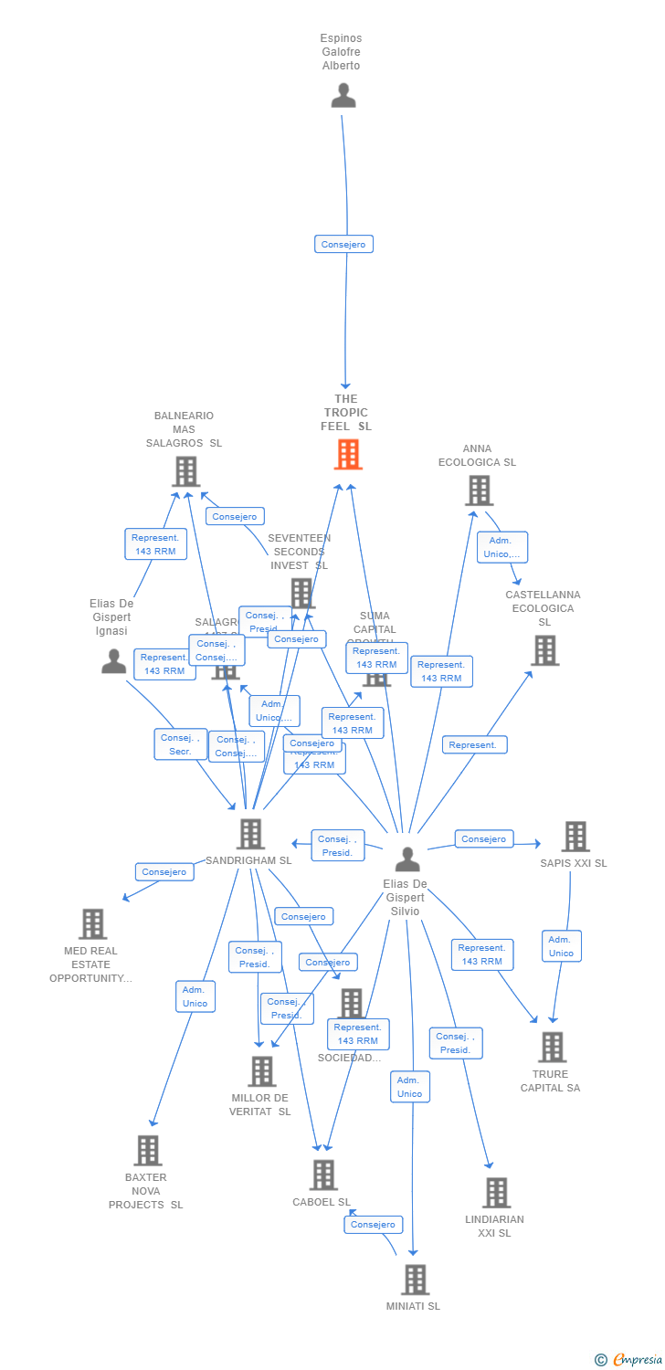 Vinculaciones societarias de THE TROPIC FEEL SL