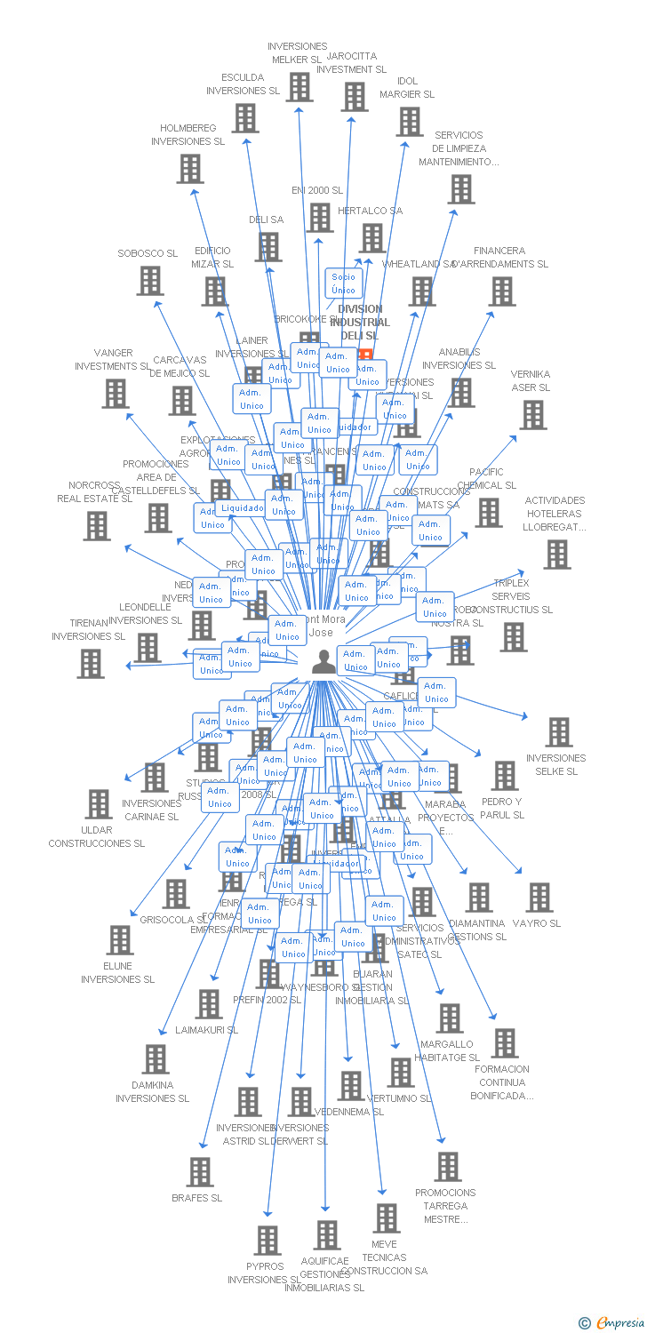 Vinculaciones societarias de DIVISION INDUSTRIAL DELI SL