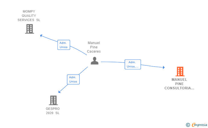 Vinculaciones societarias de MANUEL PINE CONSULTORIA SL