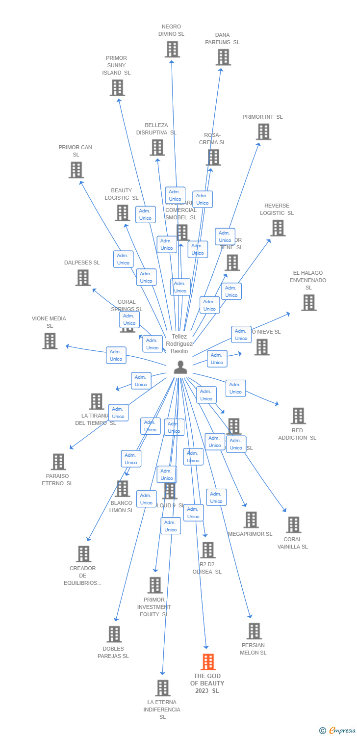 Vinculaciones societarias de THE GOD OF BEAUTY 2023 SL