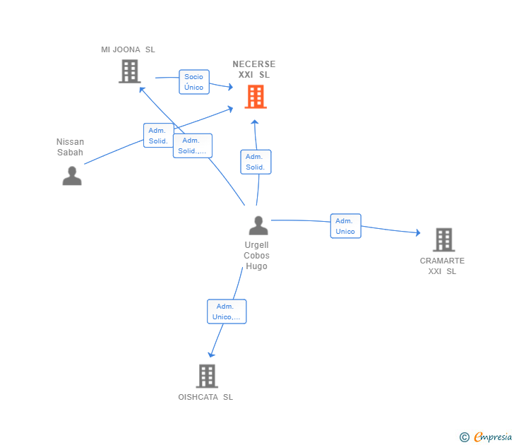 Vinculaciones societarias de NECERSE XXI SL