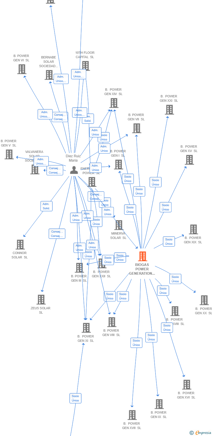 Vinculaciones societarias de BIOGAS POWER GENERATION SL