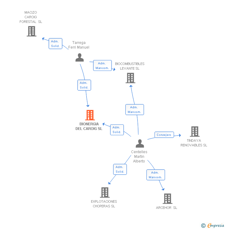 Vinculaciones societarias de BIONERGIA DEL CAROIG SL