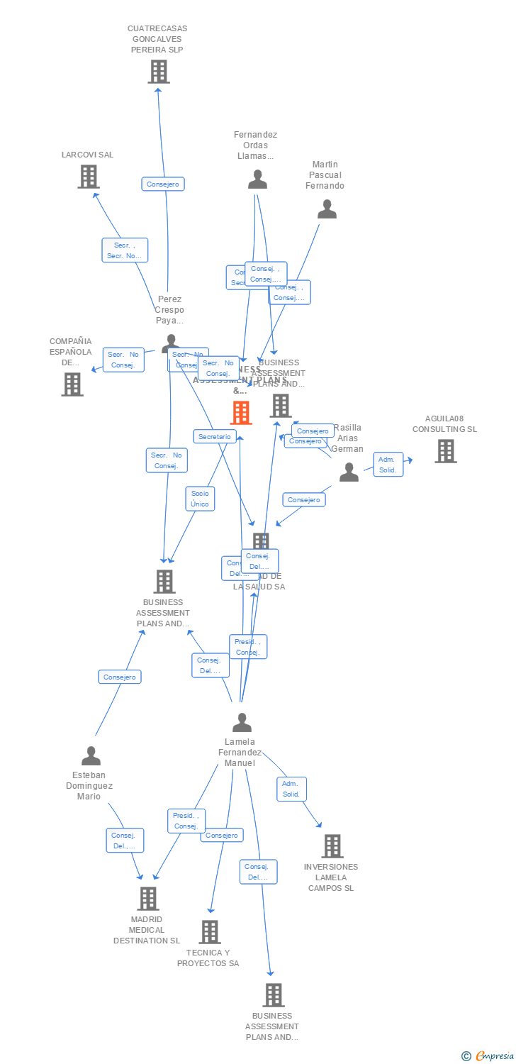 Vinculaciones societarias de BUSINESS-ASSESSMENT-PLANS & PROJECTS SL