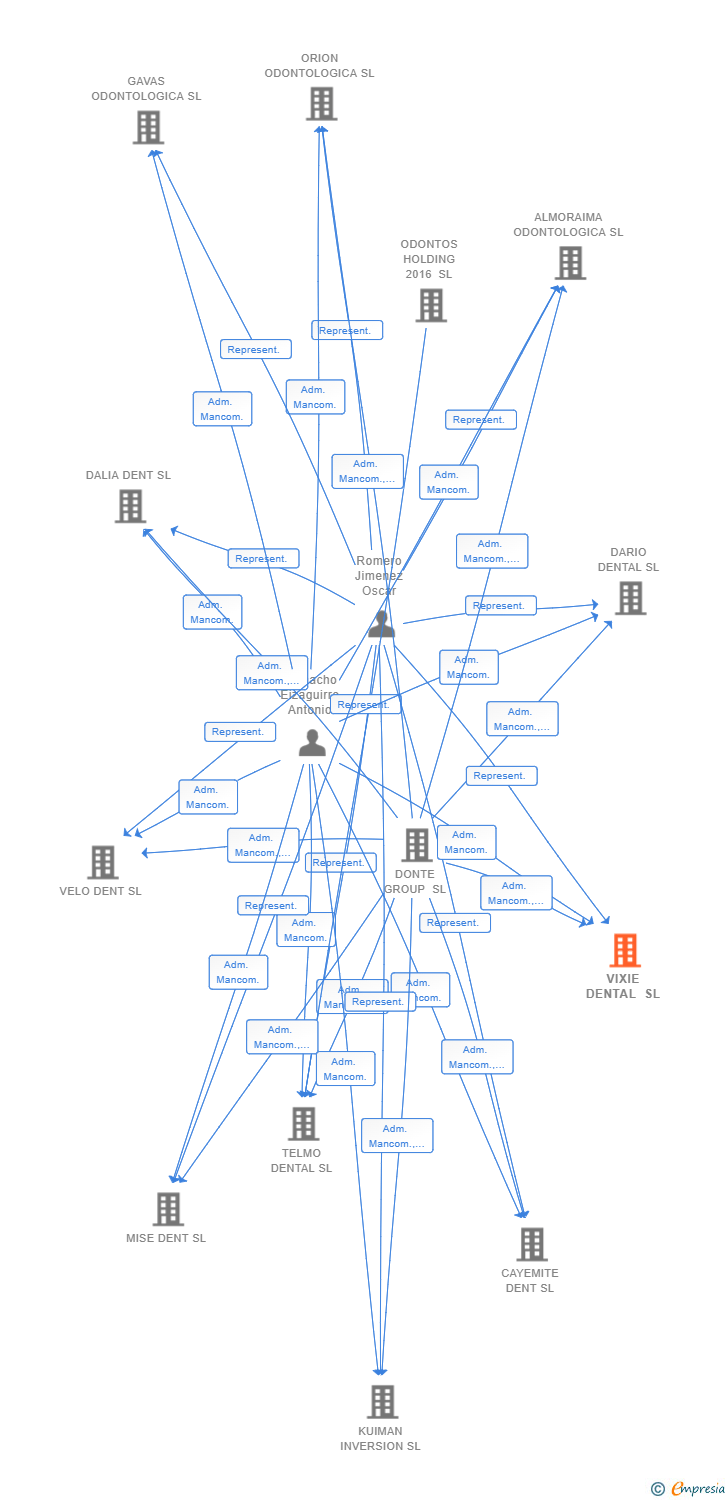 Vinculaciones societarias de VIXIE DENTAL SL