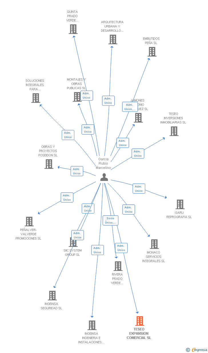 Vinculaciones societarias de TESEO EXPANSION COMERCIAL SL