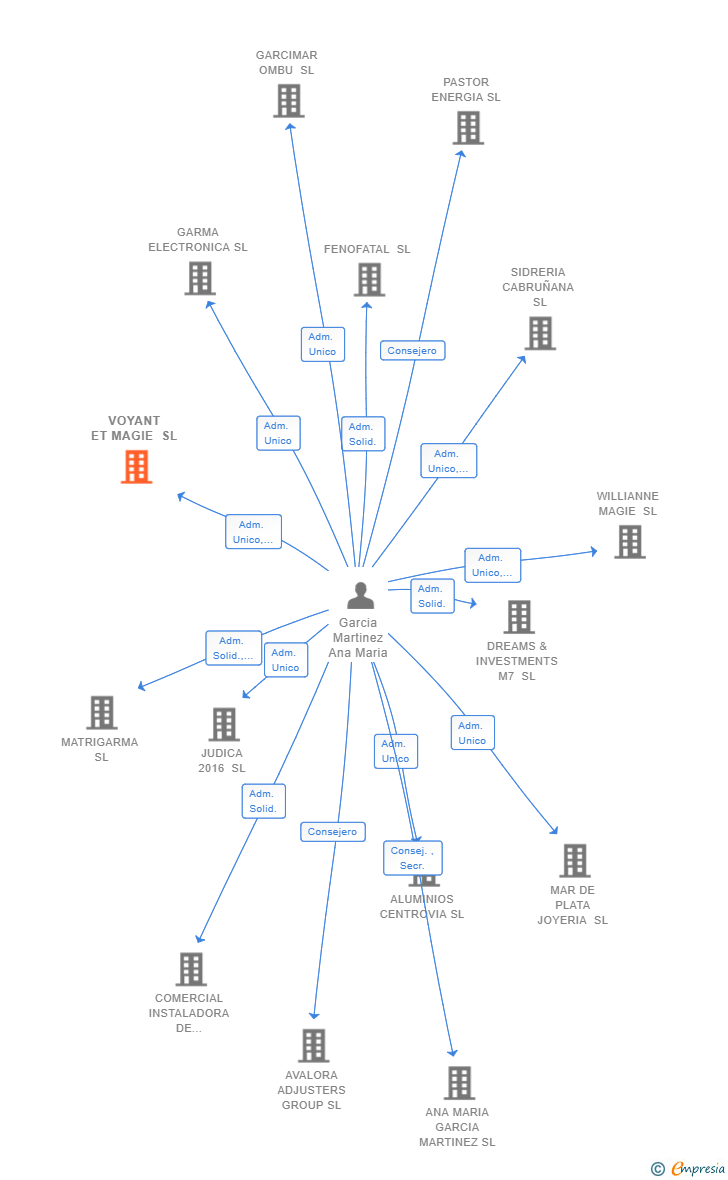 Vinculaciones societarias de VOYANT ET MAGIE SL