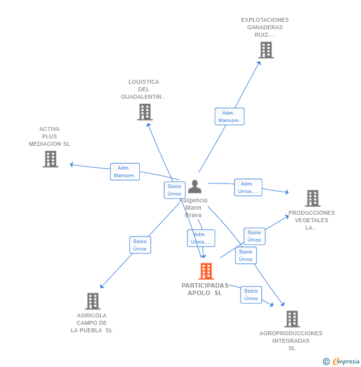 Vinculaciones societarias de PARTICIPADAS APOLO SL
