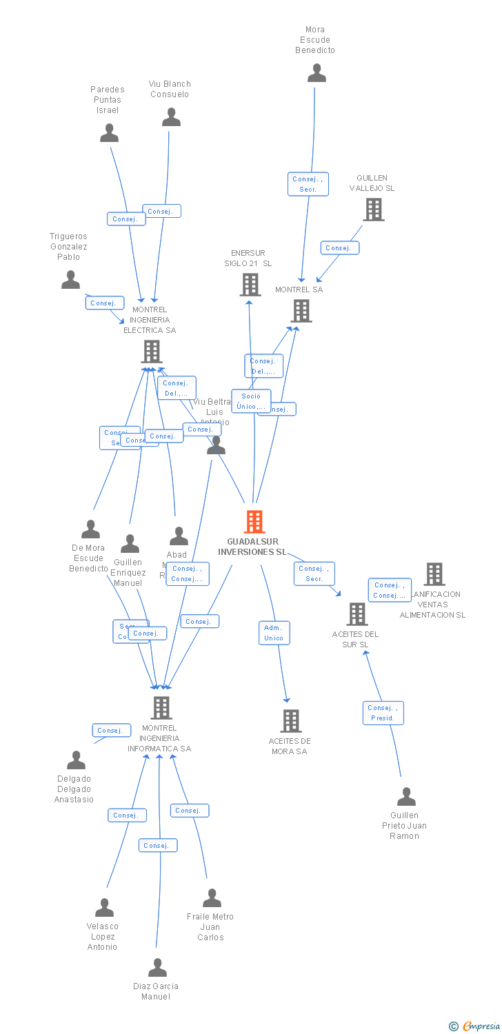 Vinculaciones societarias de GUADALSUR INVERSIONES SL