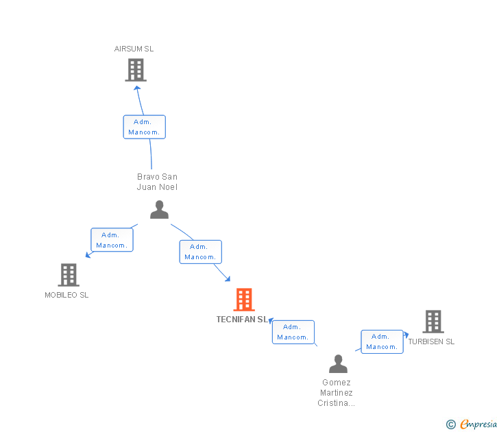 Vinculaciones societarias de TECNIFAN SL