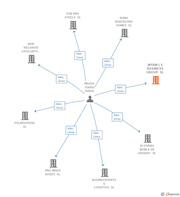 Vinculaciones societarias de WYAW LS BUSINESS GROUP SL