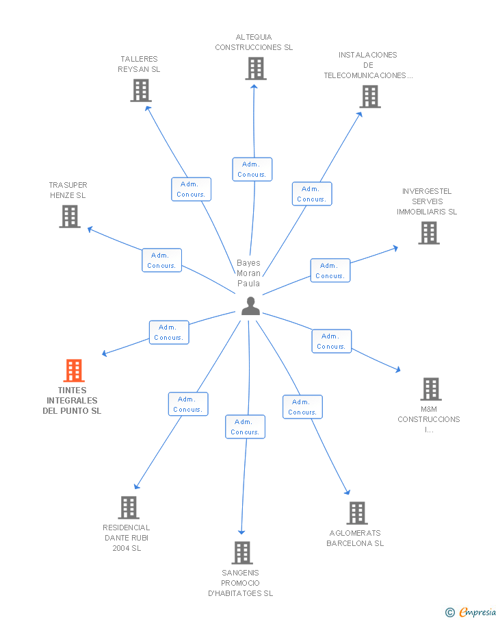 Vinculaciones societarias de TINTES INTEGRALES DEL PUNTO SL