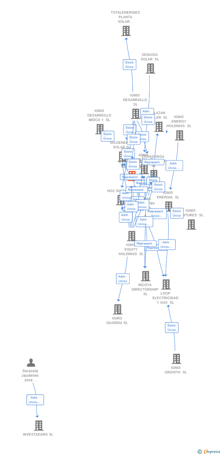 Vinculaciones societarias de IGNIS DATA TAU SL
