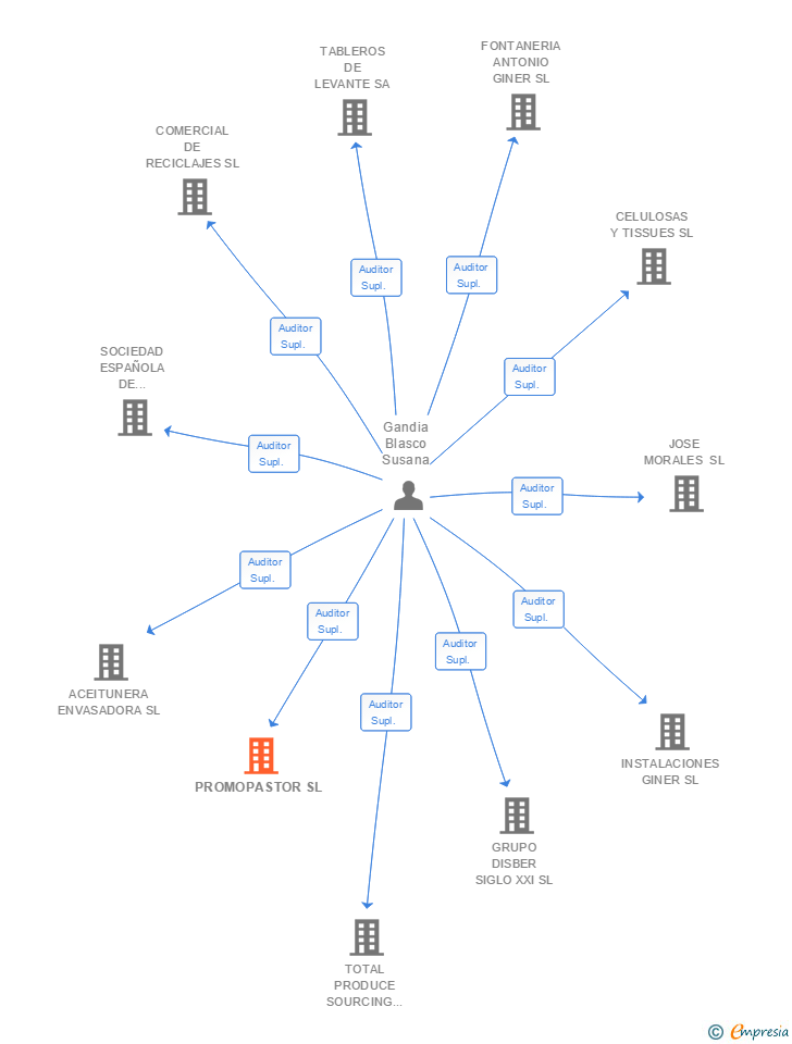Vinculaciones societarias de PROMOPASTOR SL
