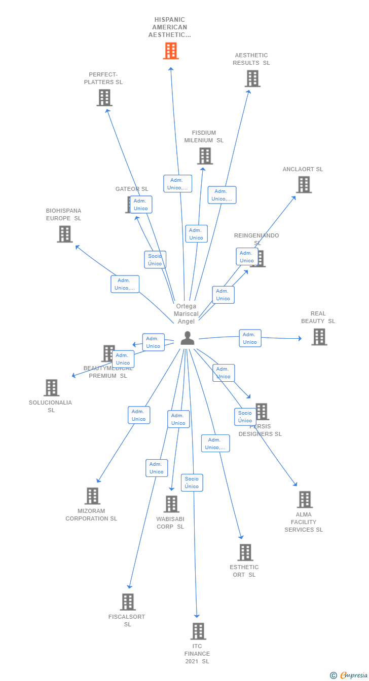 Vinculaciones societarias de HISPANIC AMERICAN AESTHETIC SL