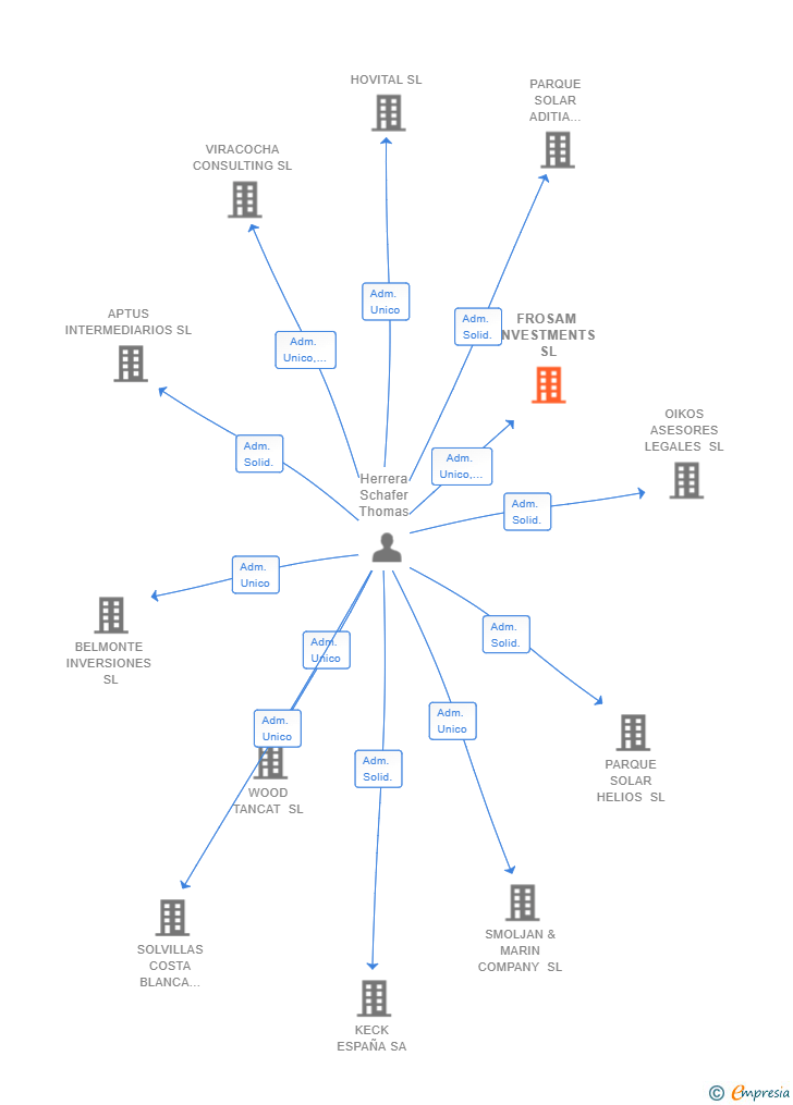 Vinculaciones societarias de FROSAM INVESTMENTS SL