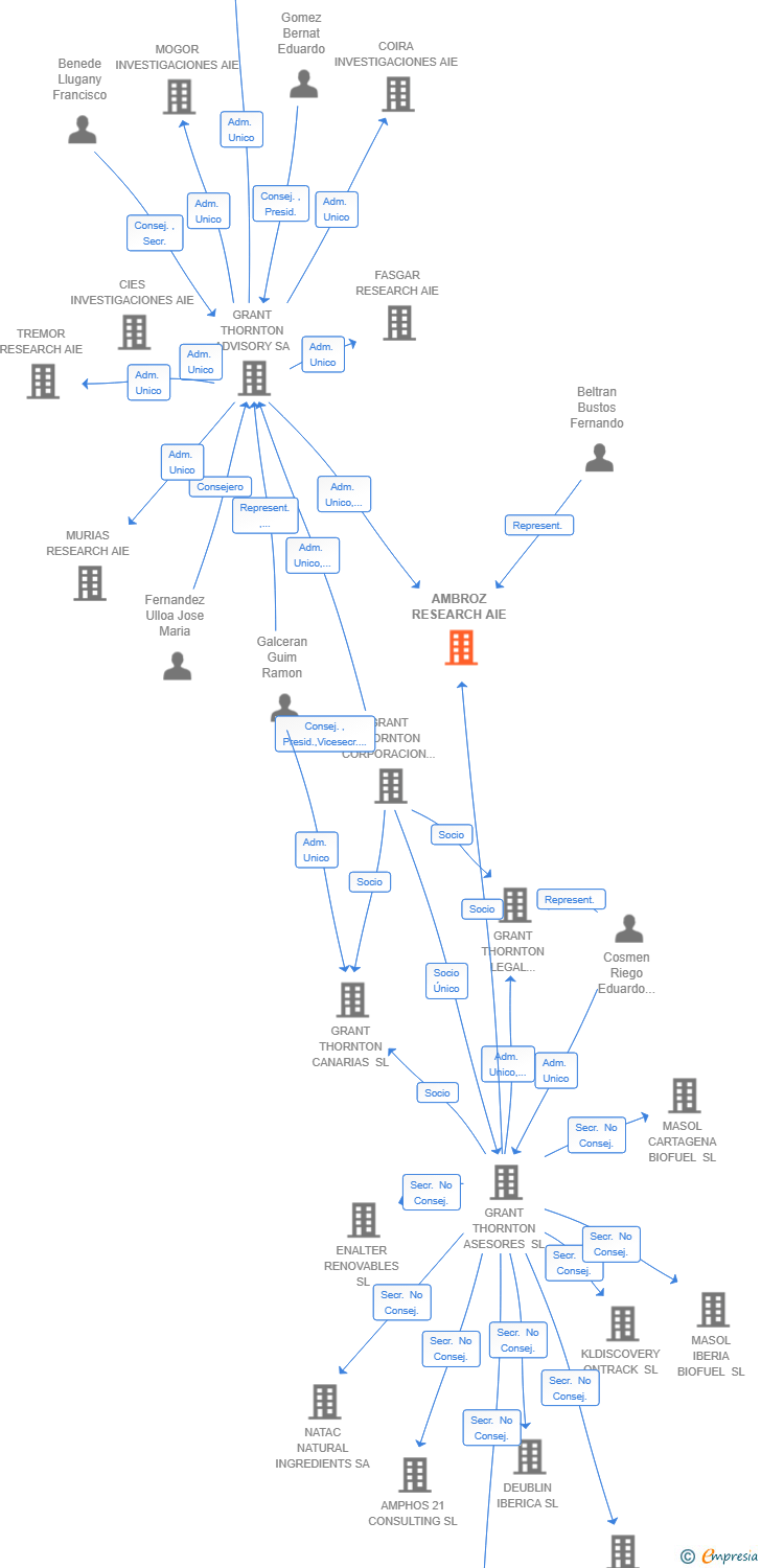 Vinculaciones societarias de AMBROZ RESEARCH AIE
