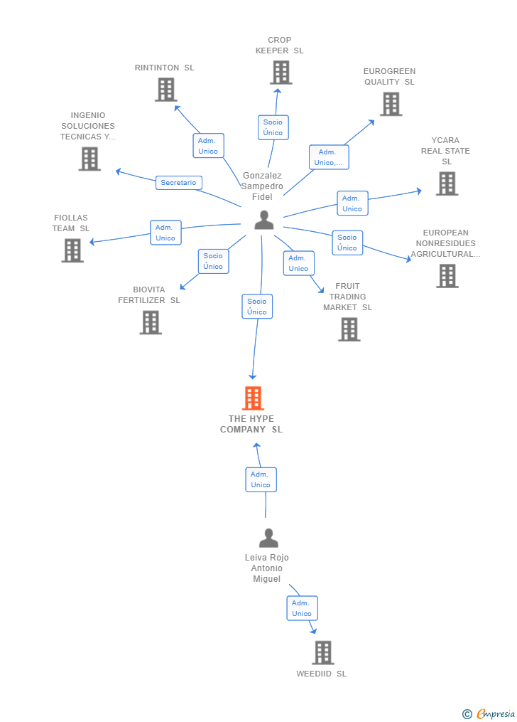Vinculaciones societarias de THE HYPE COMPANY SL
