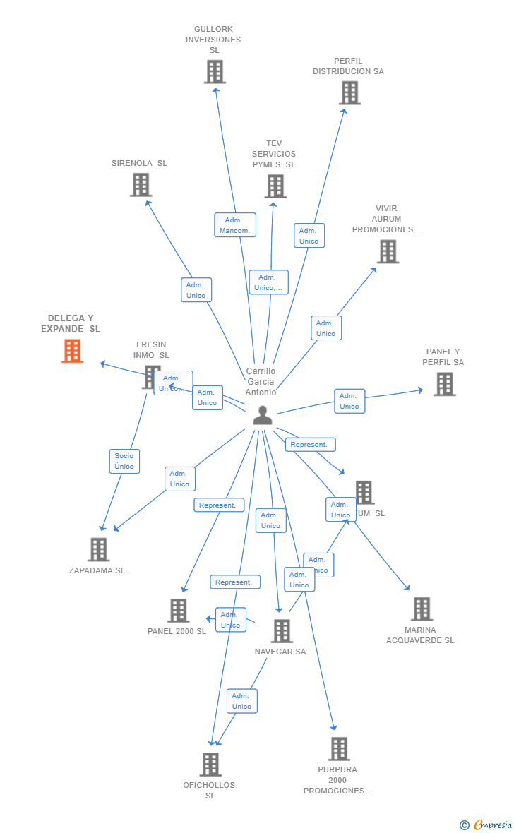 Vinculaciones societarias de DELEGA Y EXPANDE SL