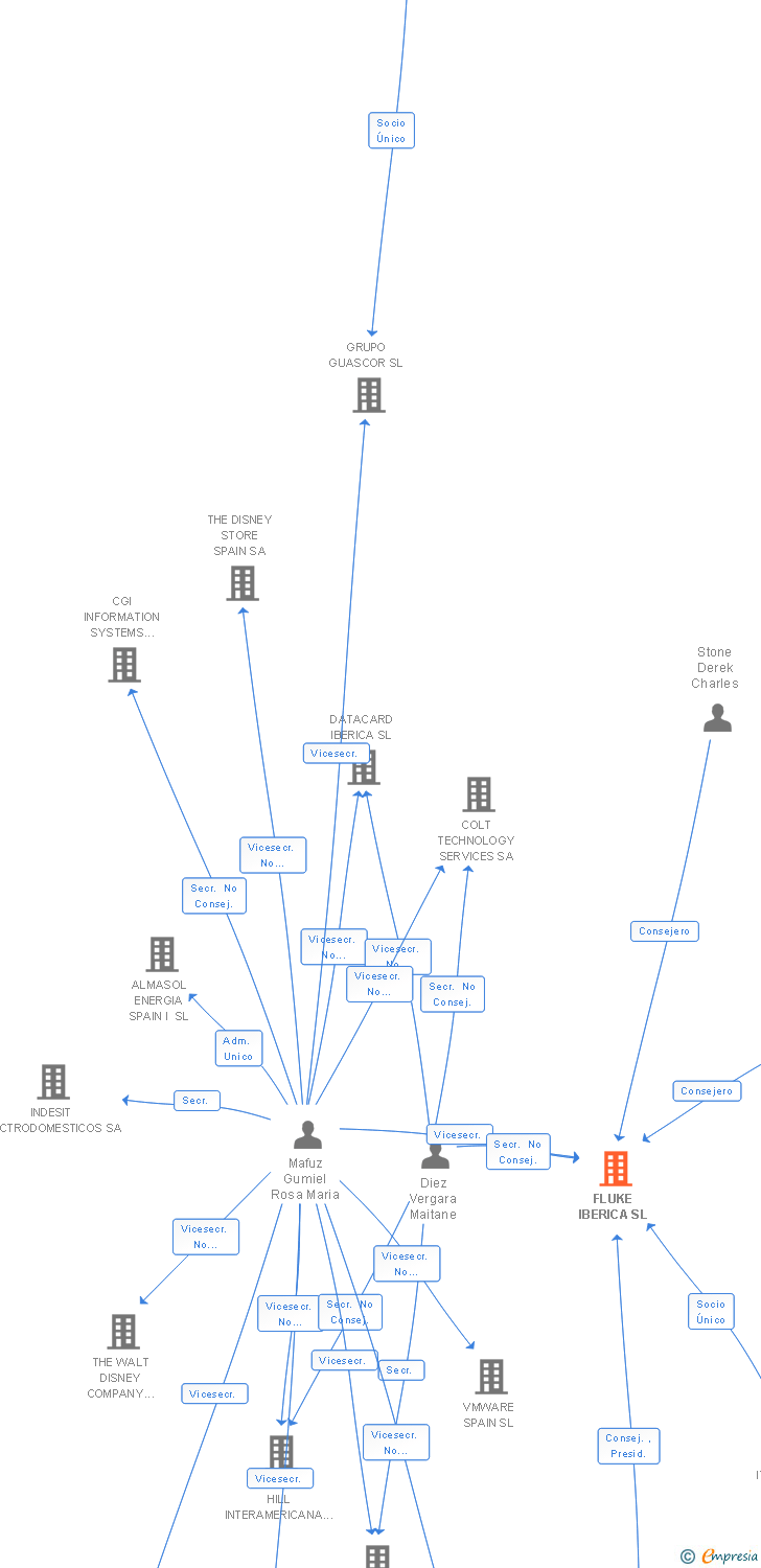 Vinculaciones societarias de FLUKE IBERICA SL