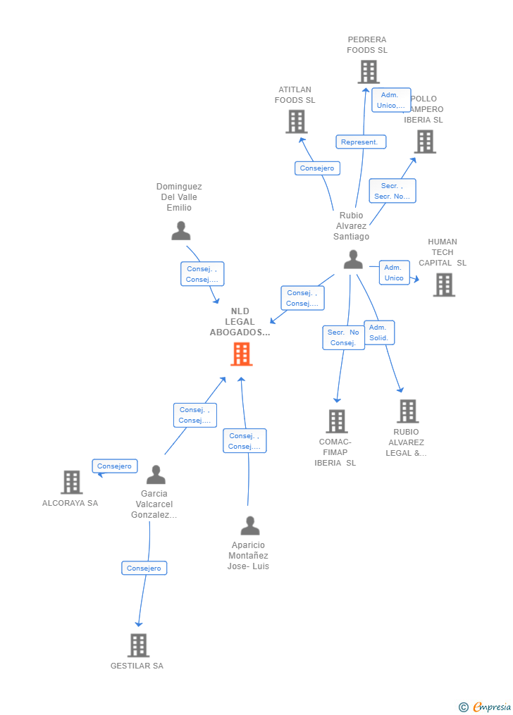 Vinculaciones societarias de NLD LEGAL ABOGADOS Y ASESORES ESPECIALISTAS SLP