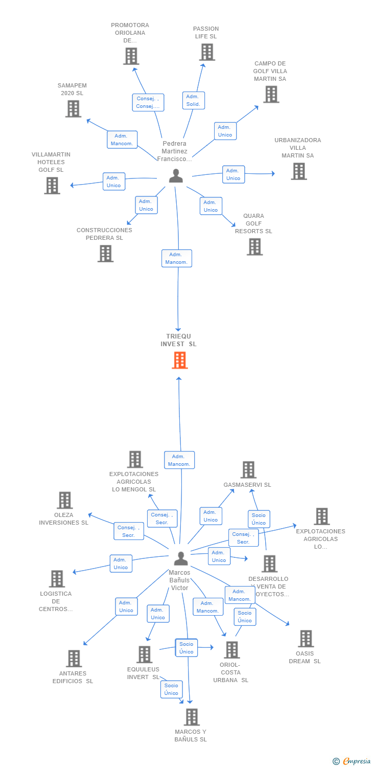 Vinculaciones societarias de TRIEQU INVEST SL (EXTINGUIDA)