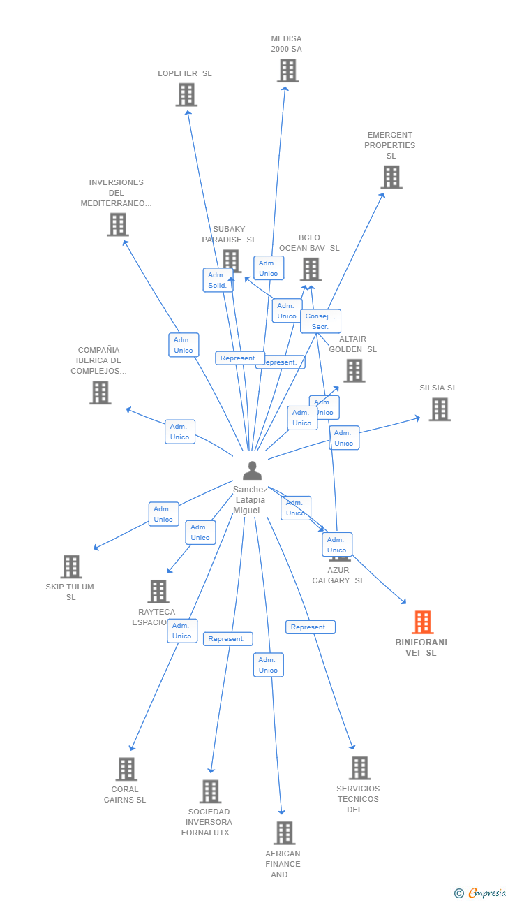 Vinculaciones societarias de BINIFORANI VEI SL