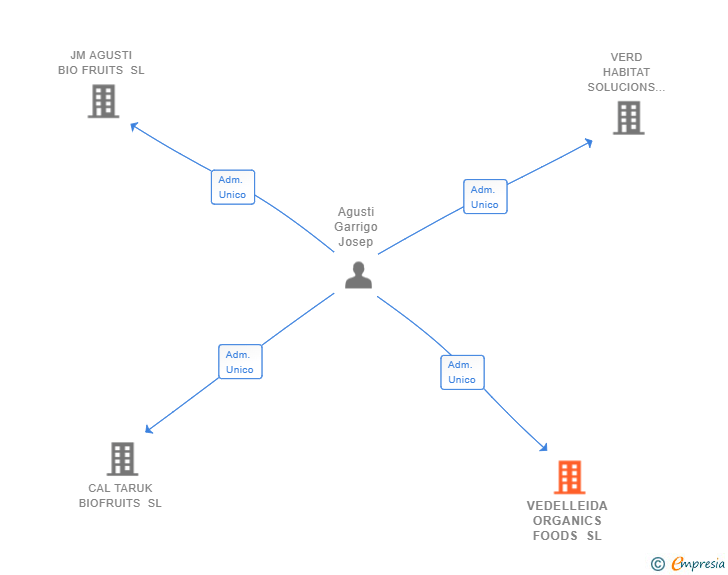 Vinculaciones societarias de VEDELLEIDA ORGANICS FOODS SL