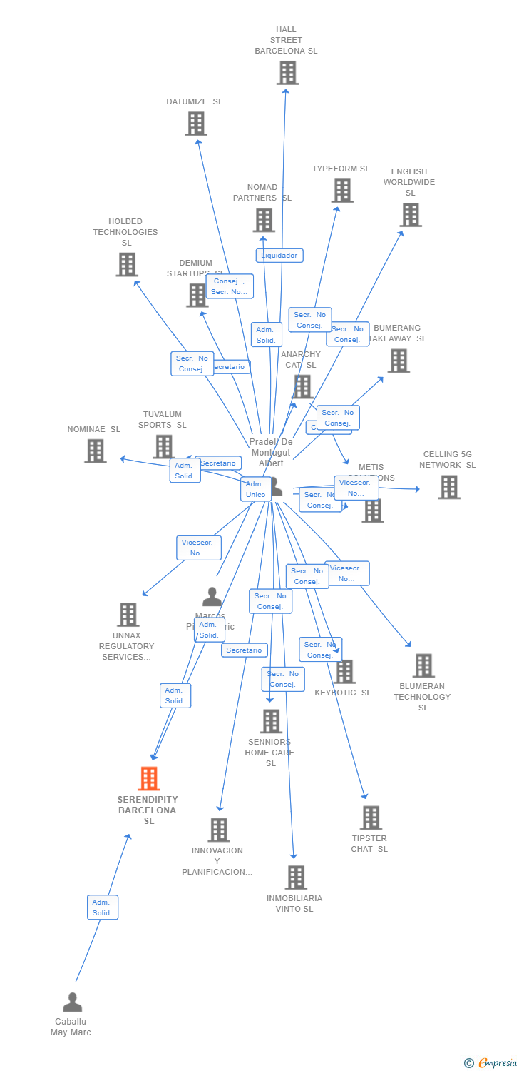 Vinculaciones societarias de SERENDIPITY BARCELONA SL